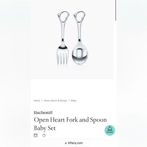 NEW Tiffany & Co Open Heart fork and spoon set